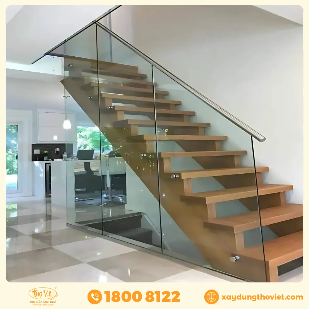 Cầu thang kính cường lực CTKCL6
