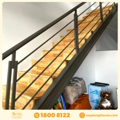 Cầu thang sắt ốp gỗ CTSOG1