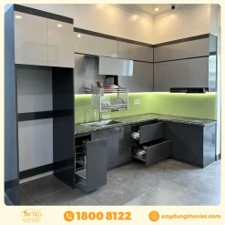 Tủ bếp nhôm kính TBNK2