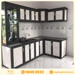 Tủ bếp nhôm kính TBNK3