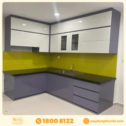 Tủ bếp nhôm kính TBNK4