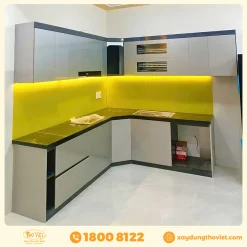 Tủ bếp nhôm kính TBNK4