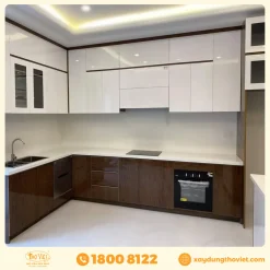 Tủ bếp nhôm kính TBNK5