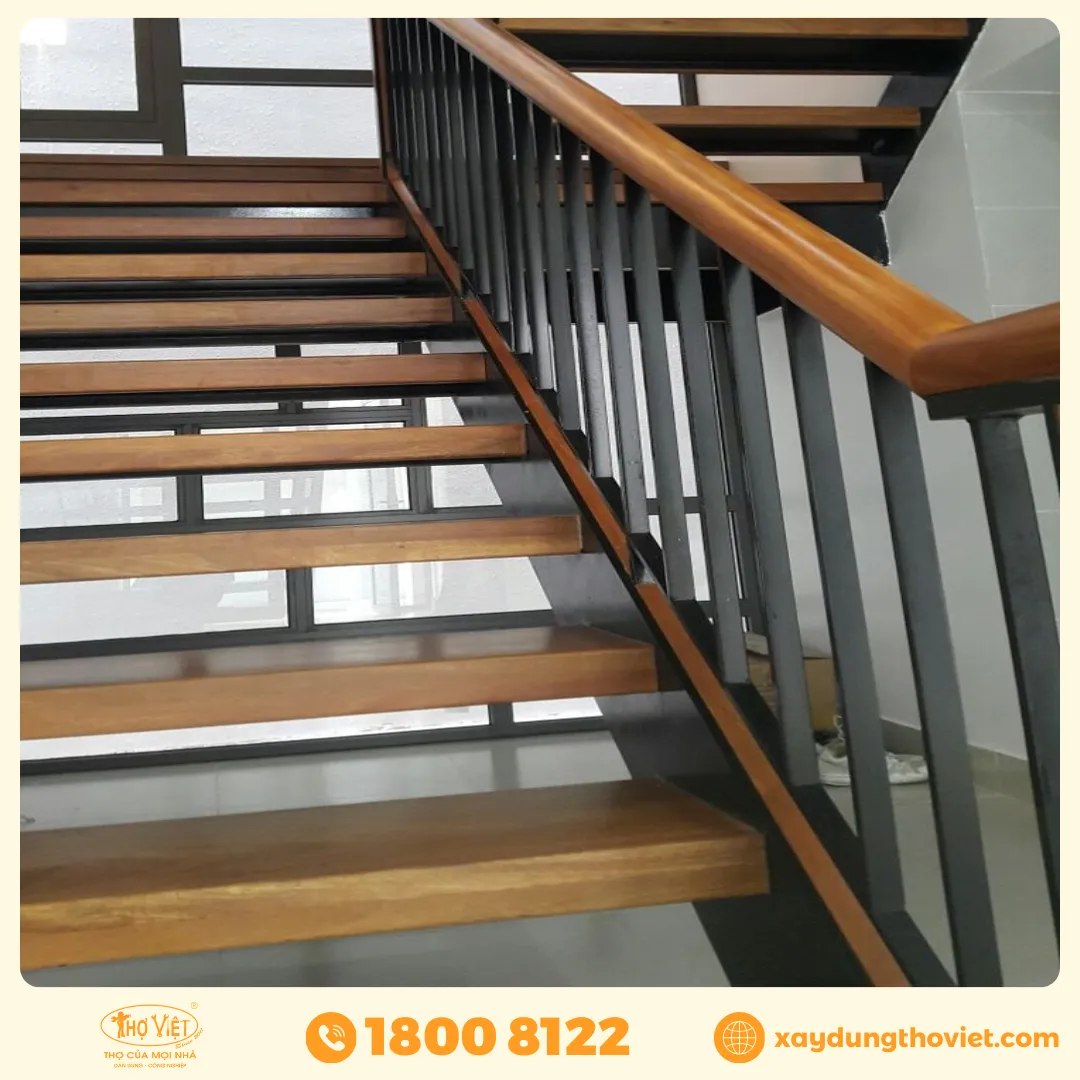 Điểm nổi bật của cầu thang sắt ốp gỗ