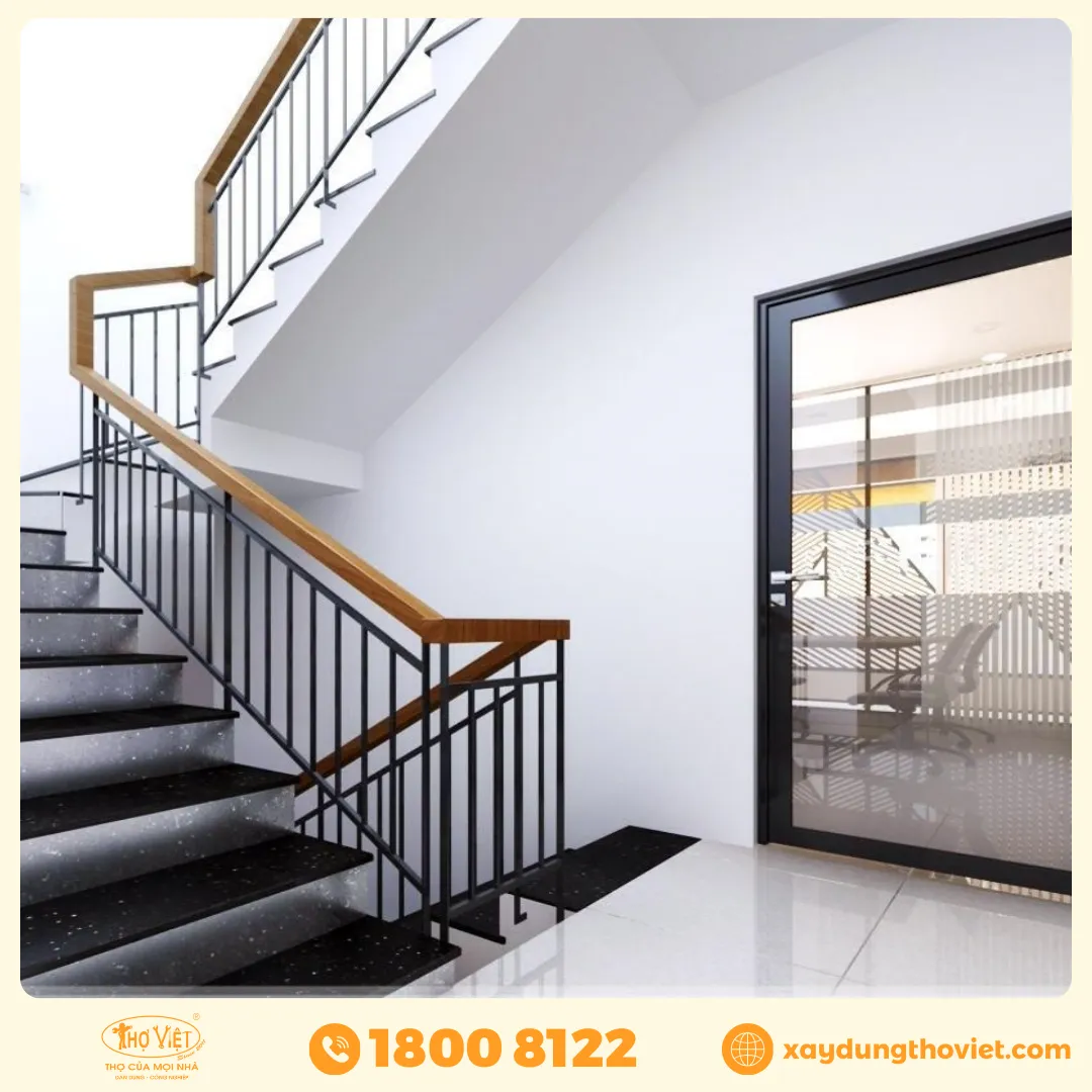 Tại sao, nên chọn xây dựng Thợ Việt thi công cầu thang sắt tay vịn gỗ?