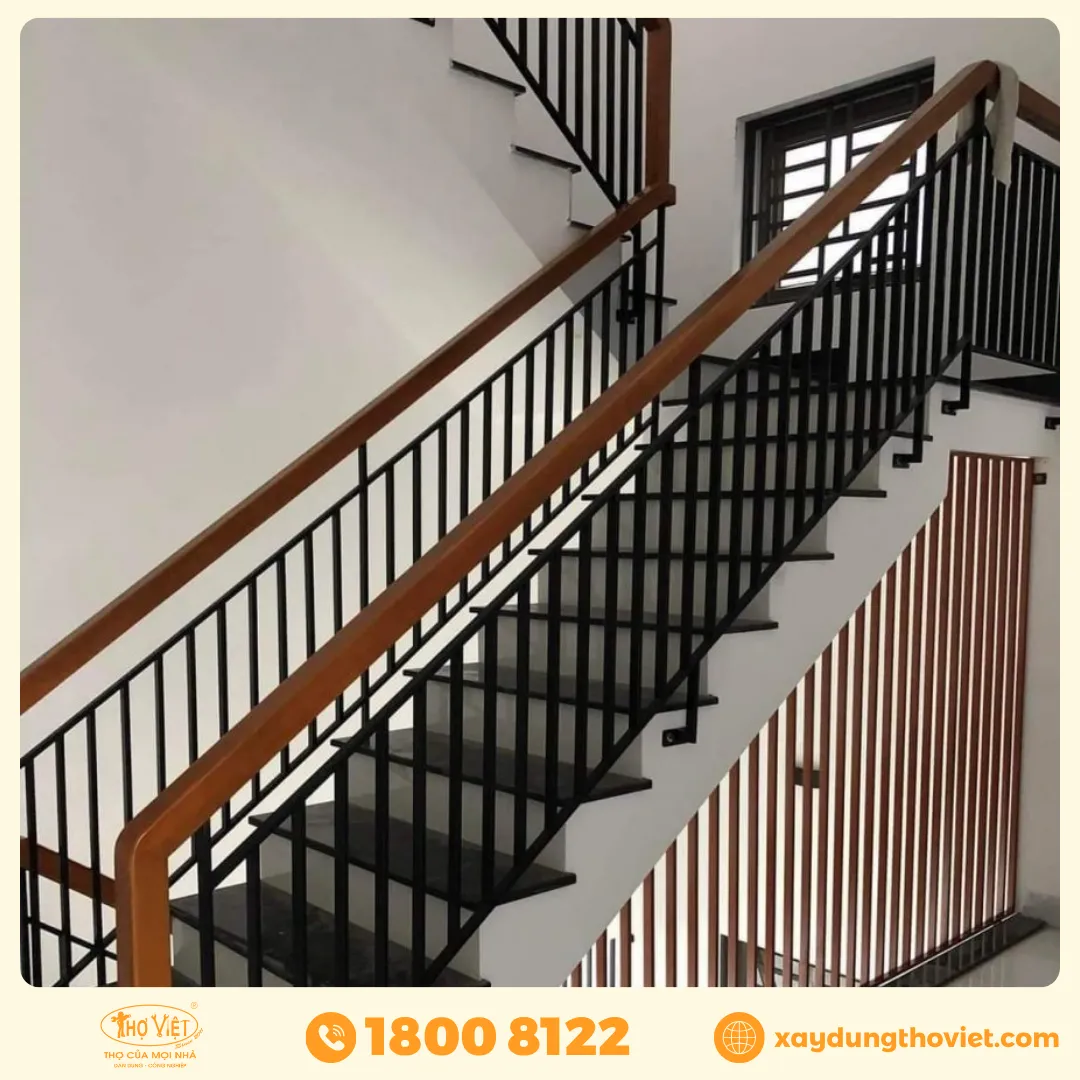 Cấu tạo cầu thang sắt ốp đá