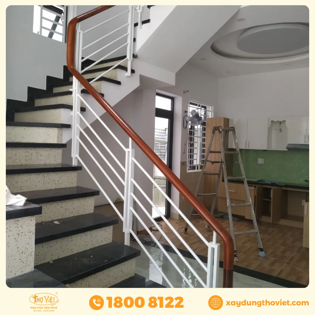 Vì sao, nên thi công cầu thang sắt ốp đá?