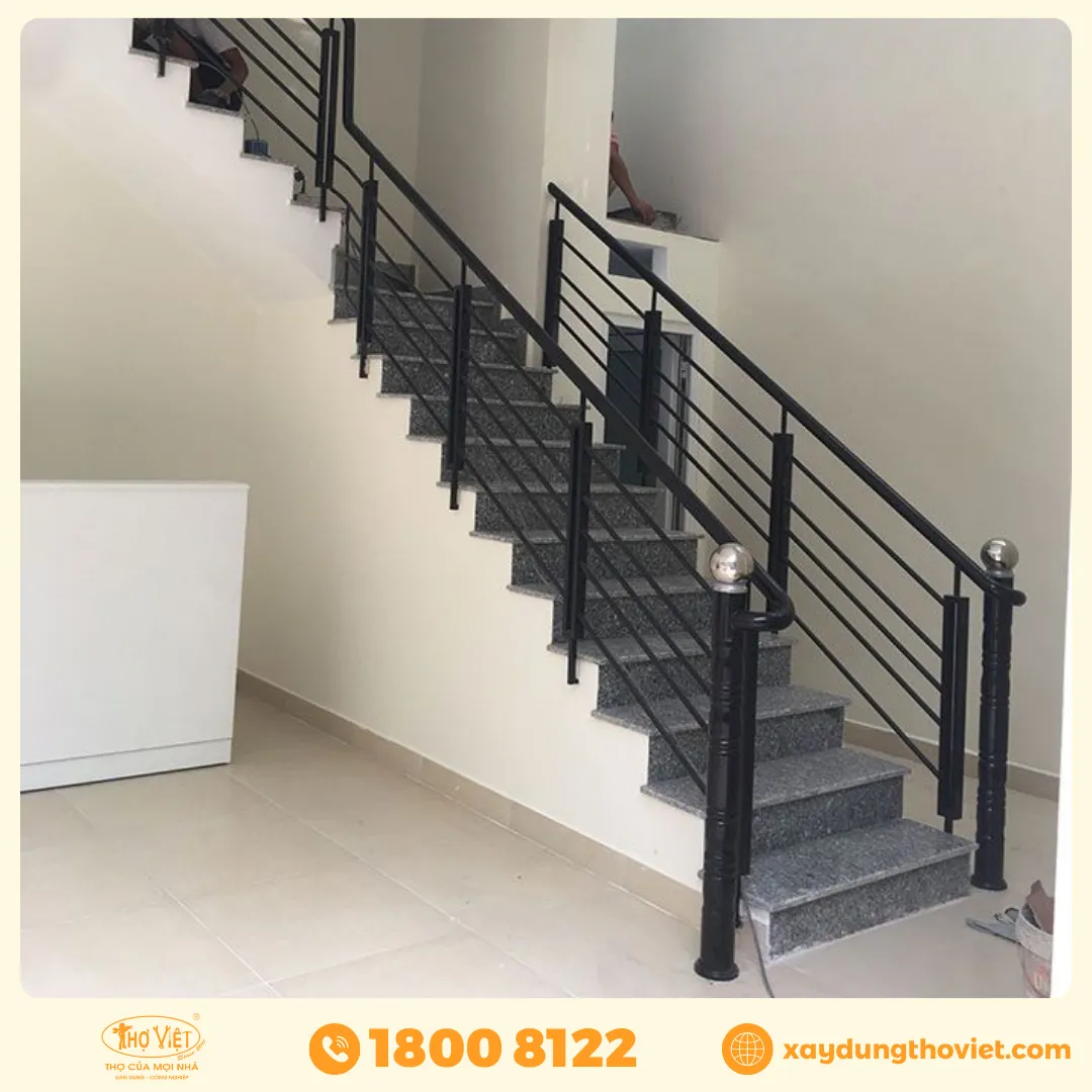 Tại sao, nên chọn xây dựng Thợ Việt thi công cầu thang sắt ốp đá?