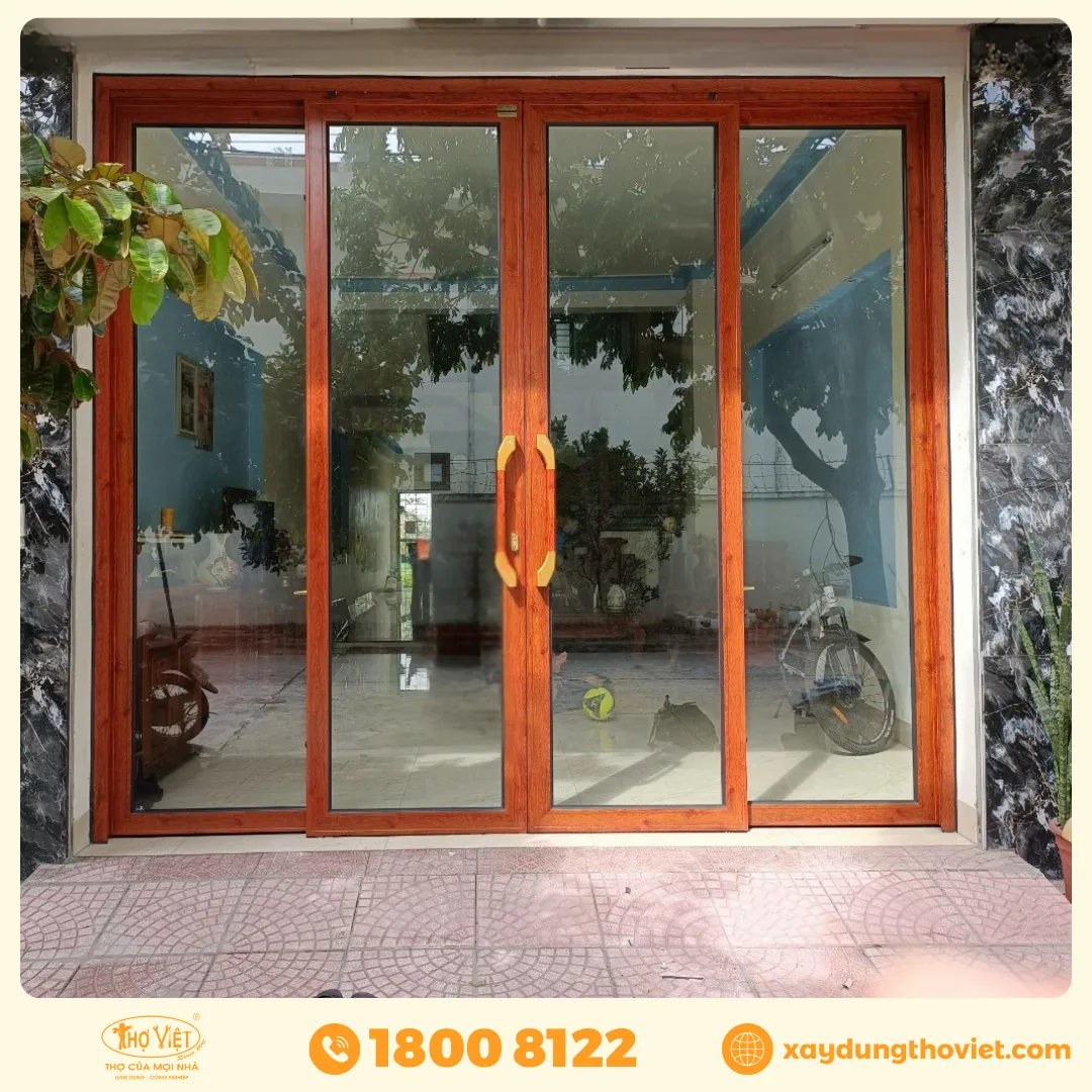 cửa nhôm giả gỗ
