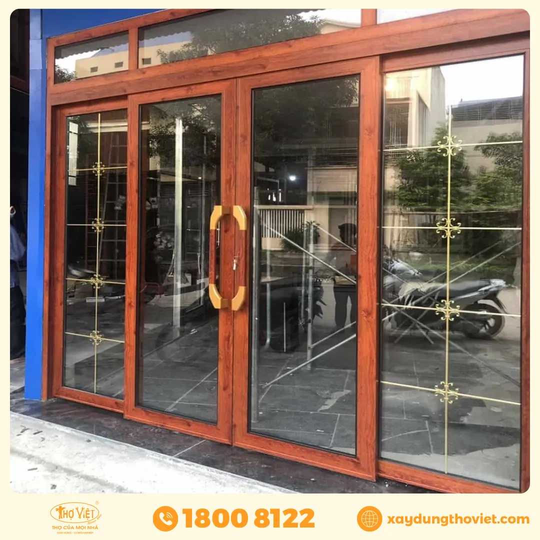 Cửa nhôm giả gỗ mở lùa(Trượt)