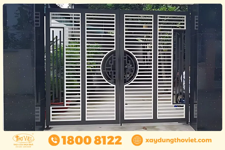 mẫu cửa cổng sắt 4 cánh đẹp đơn giản