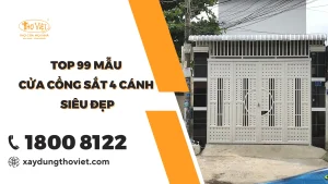 99+ Mẫu cửa cổng sắt 4 cánh đẹp đơn giản