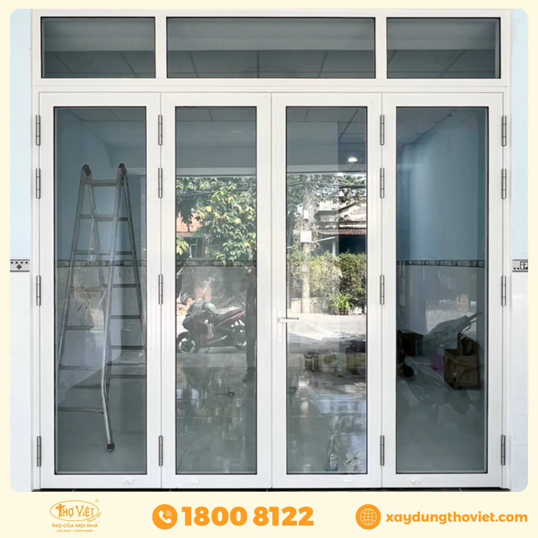 Nhôm Xingfa hệ 55 - Cửa 4 cánh mở quay.